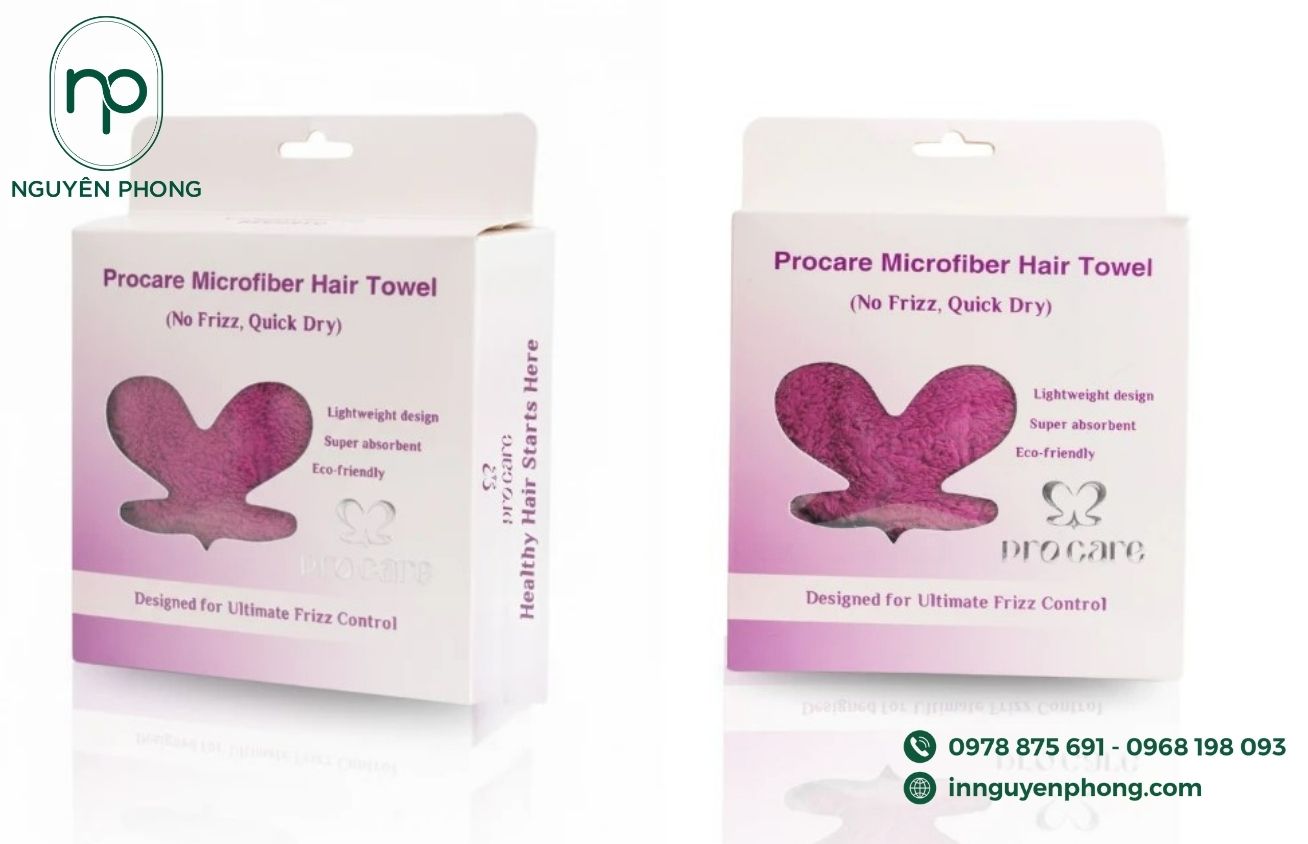 Mẫu hộp giấy đựng khăn tắm cán màng trong suốt 